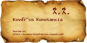 Kovács Konstancia névjegykártya